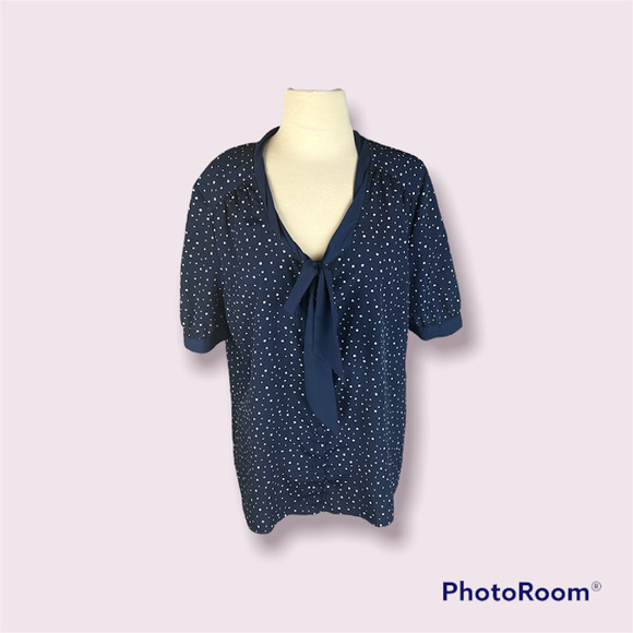 Jason Wu for Target | Women's  Navy Polka Dot Blouse | Size XL - Picture 5 of 8